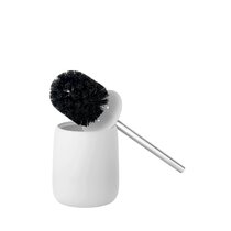 Elitra Silicone Bristles Toilet Brush And Holder Set with Tweezers, White