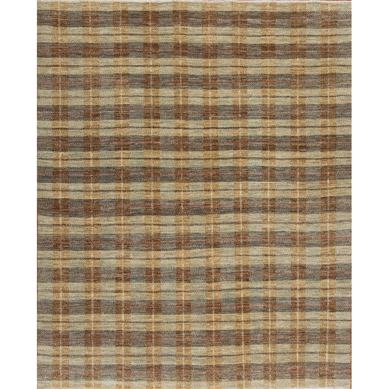 Textures Hand Knotted Wool Area Rug in Chocolate/Gray, Rectangle 8' x 10'