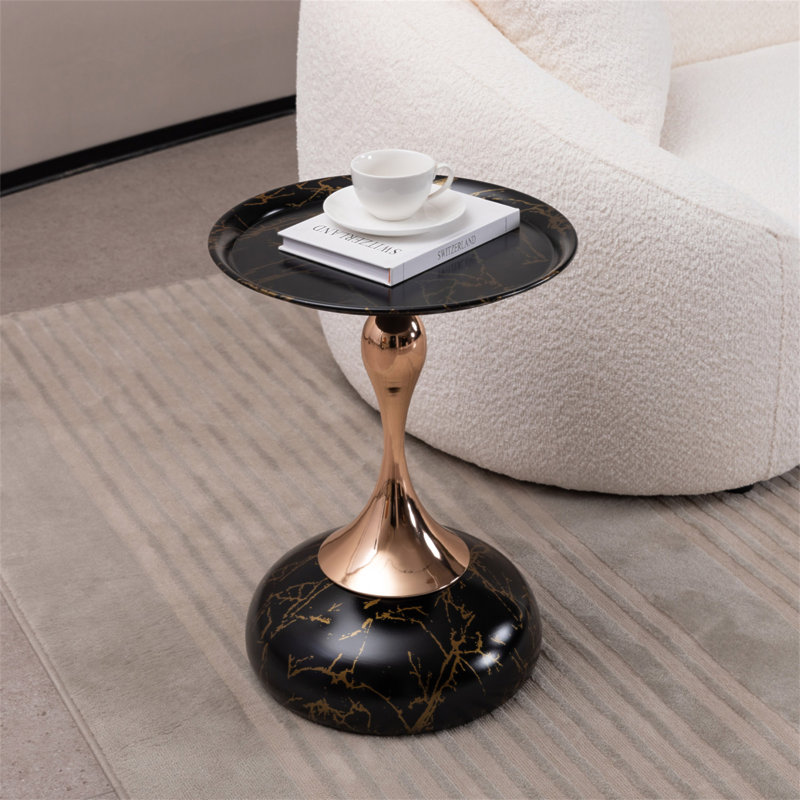 Table d'appoint ronde avec table de bout Mermaid, Noir