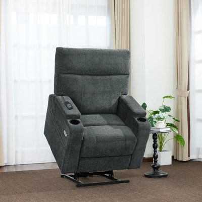 Dual Motor Power Recliner Lift Chair with Arm Storage, Vibration Massage & Dual Heating, Infinite Position