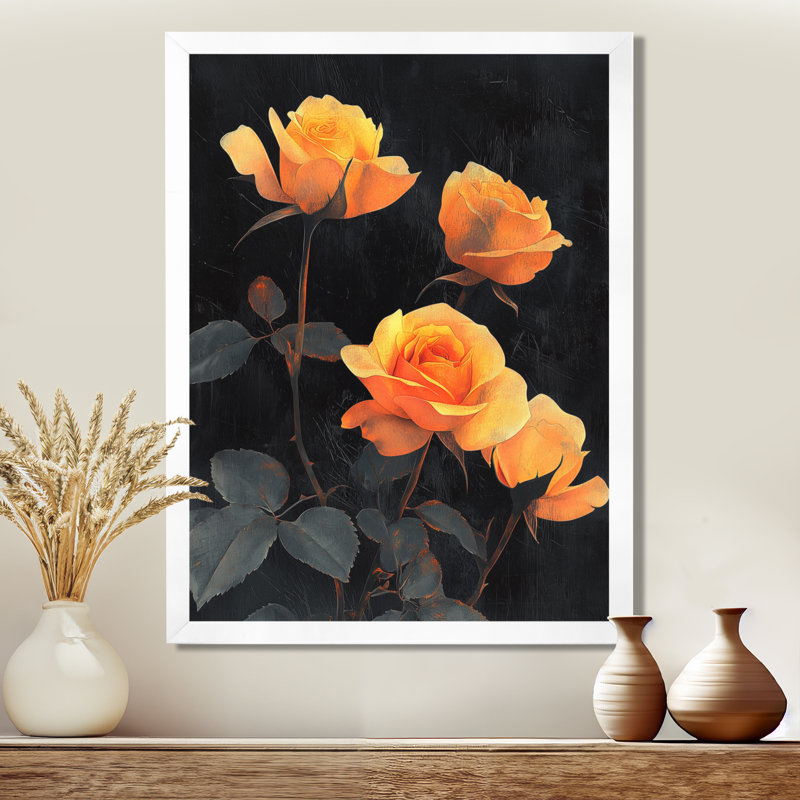 Brittney - impressions sur toile florales, H 32 po x l 24 po, Reproduction encadrée d'une seule photo, Blanc
