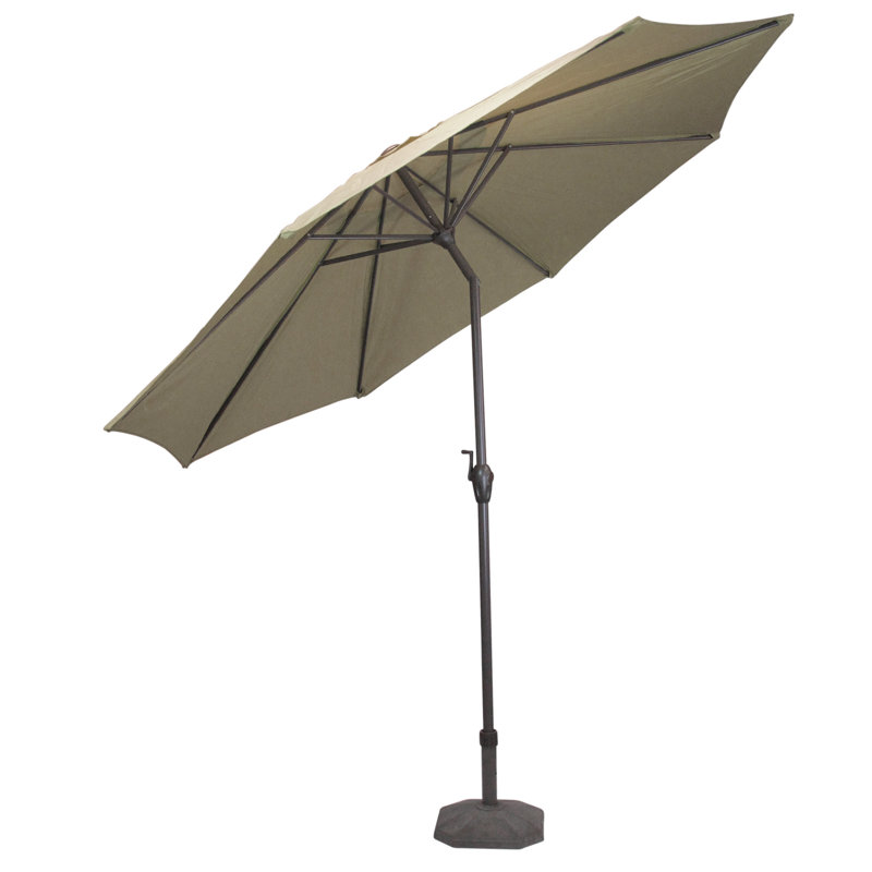 Parasol de marché pour l'extérieur avec manivelle, Taupe