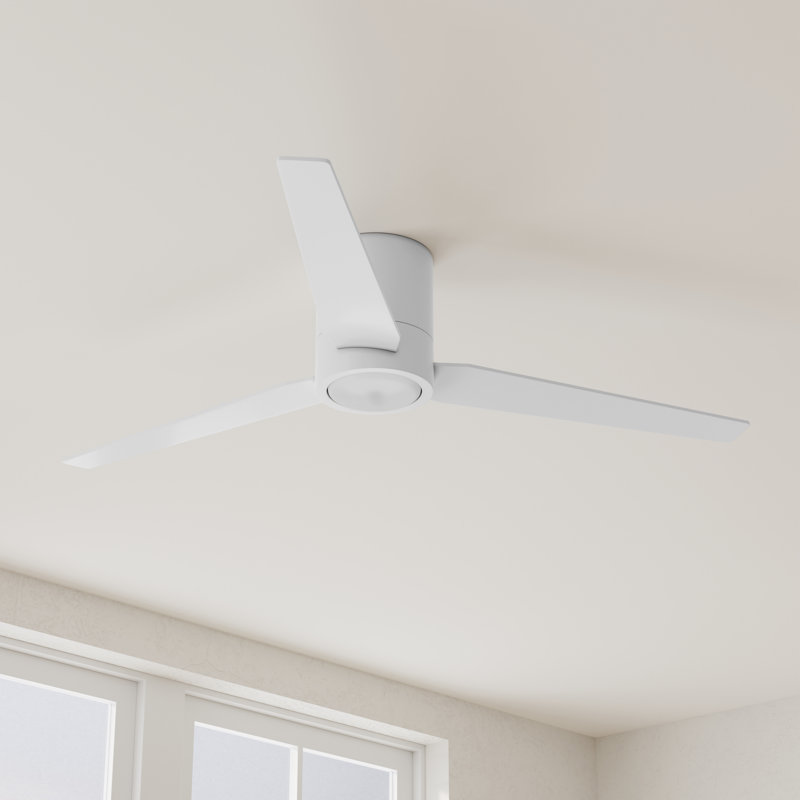 56'' Ceiling Fan with LED Lights, Satin White/Brown