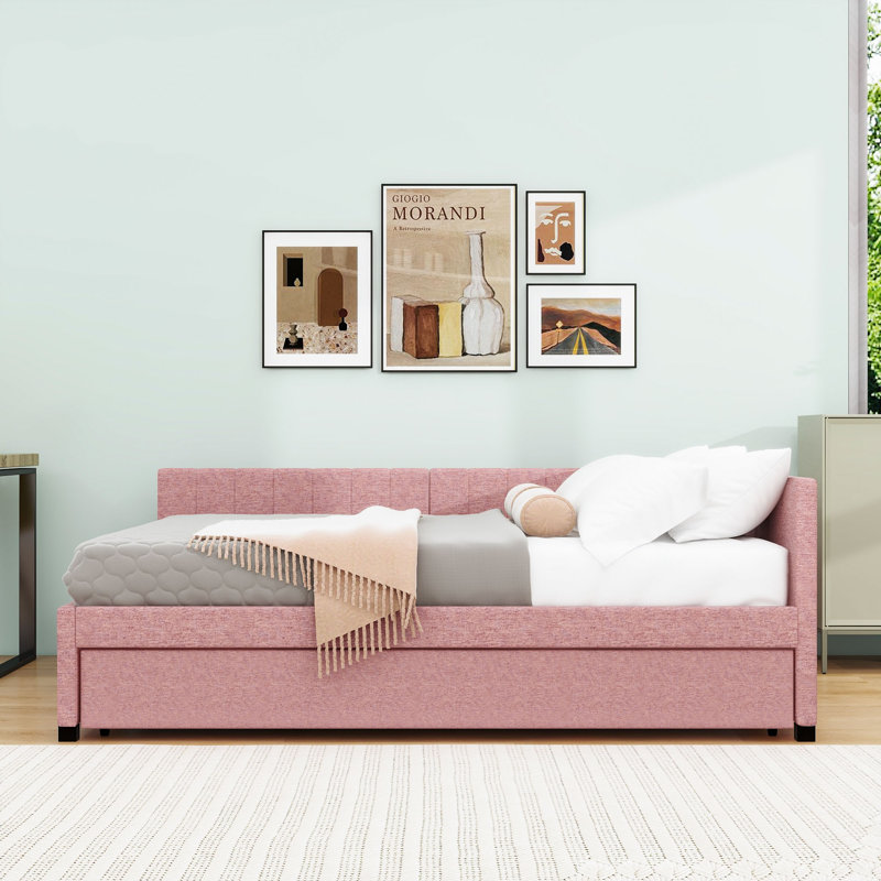 Liddington Upholstered Daybed, Pink, Full / Double