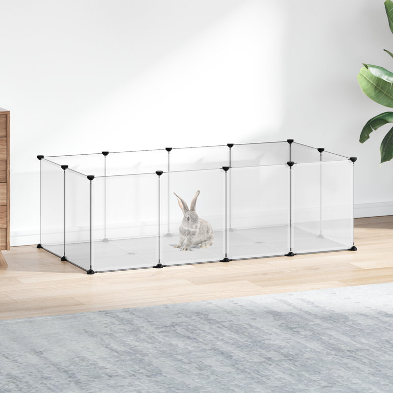 Earsley Weather Resistant Rabbit Cage, Transparent
