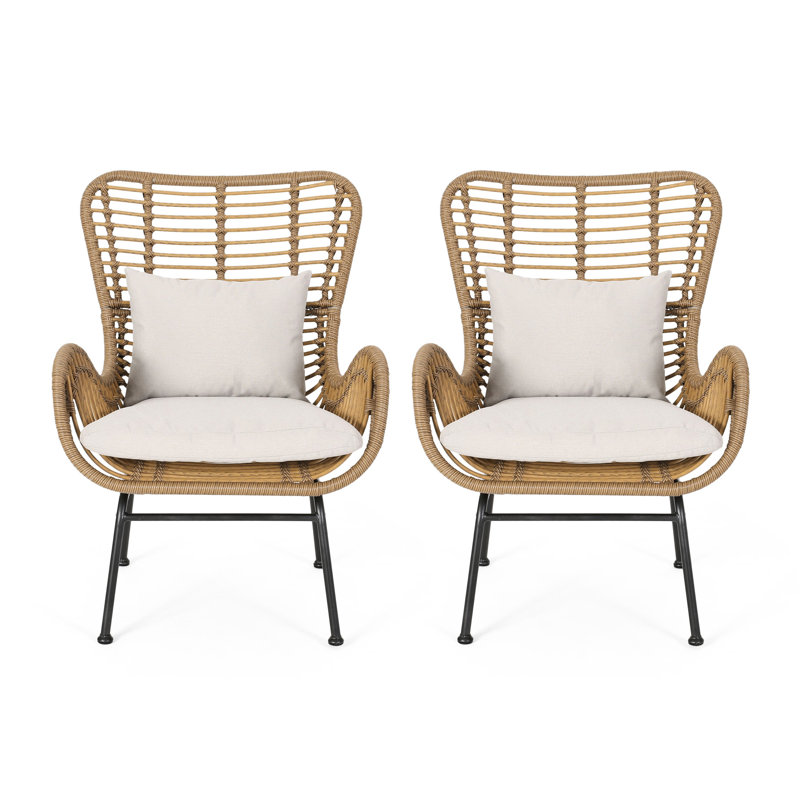 Fashionable Tennis Chair With Water- Cover And Metal Structure - Beige/Brown Contemporary Armchair Long-Lasting Material Padding Beige & Brown