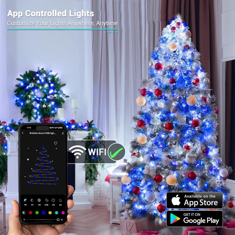 Smart Color Changing 65ft LED Christmas Tree Lights