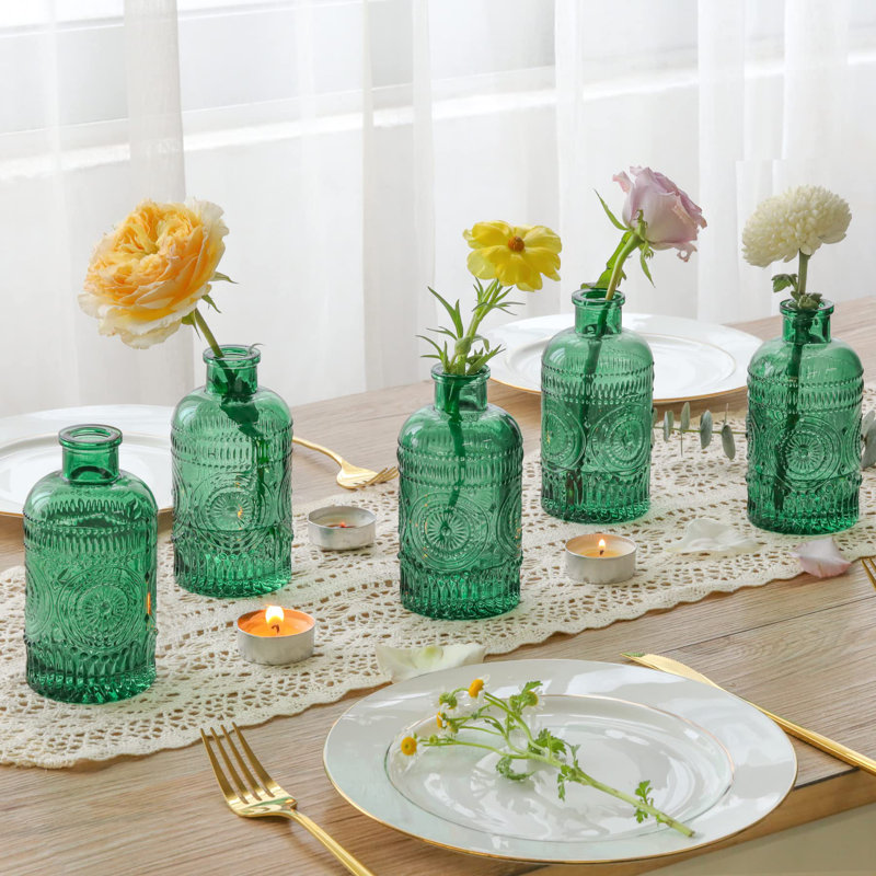 Cezmi Glass Table Vase, Green