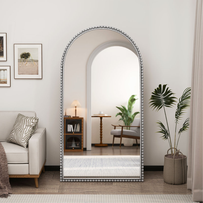 Miroir pleine longueur rétro en fer avec pieds de soutien, pour le salon, la chambre à coucher