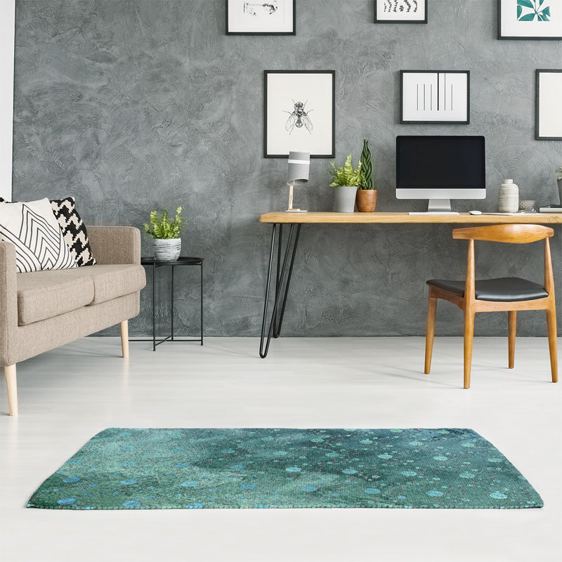 Tapis de planètes et étoiles vertes, Rectangle 4 pi x 6 pi