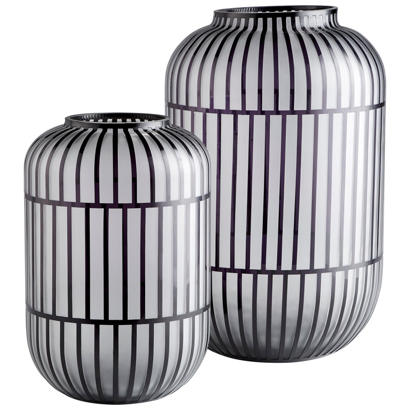 Lined Up Glass Table Vase, 13.5" H x 9" W x 9" D