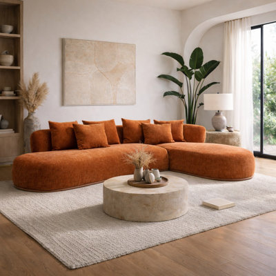 Canapé modulaire en forme de L de 135 po avec méridienne, conception moderne, sans tracas et sans assemblage pour le salon (repose-pieds non inclus)