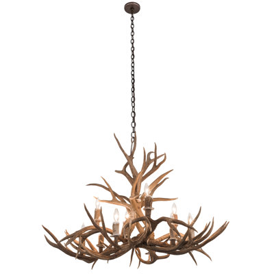 10 - Light Antler Dimmable Empire Chandelier