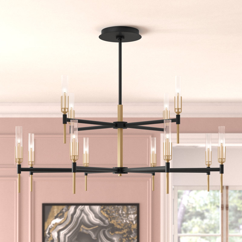 Clyda 12 - Light Dimmable Tiered Chandelier