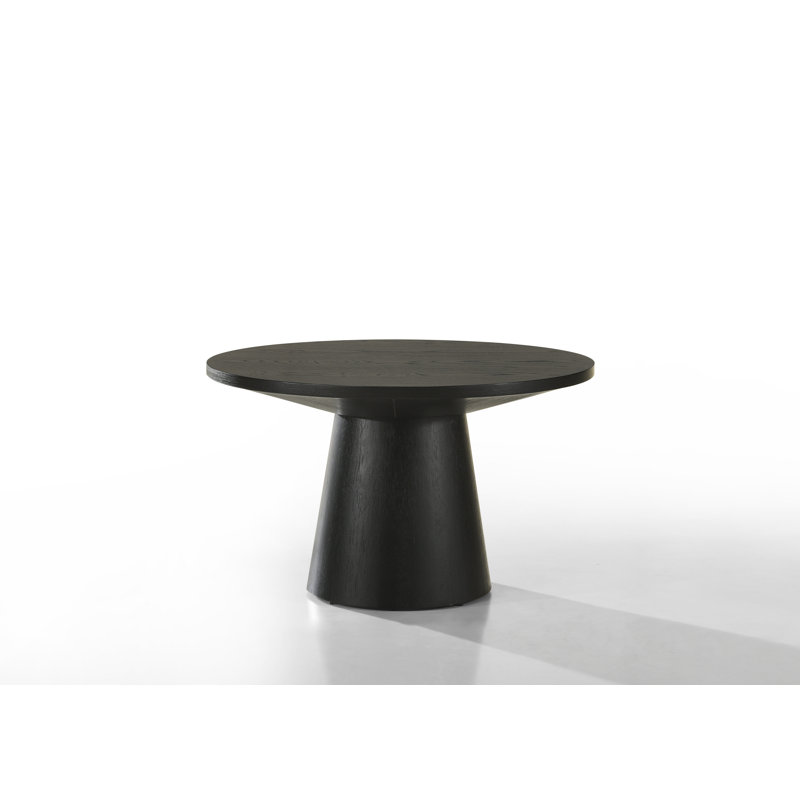 Table basse ronde noire l 29 po avec base piédestal