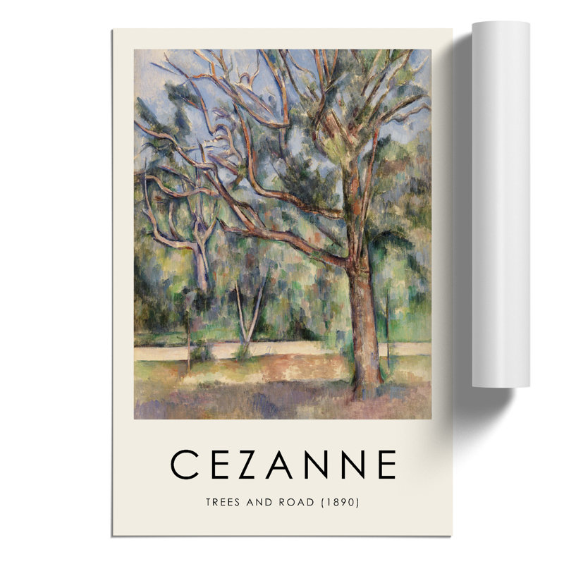 Trees And Road by Paul Cezanne - No Frame Painting, 30cm H x 21cm Wx 0.1cm D