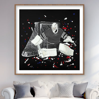 Gardien de but de hockey - impression encadrée moderne pour la décoration intérieure