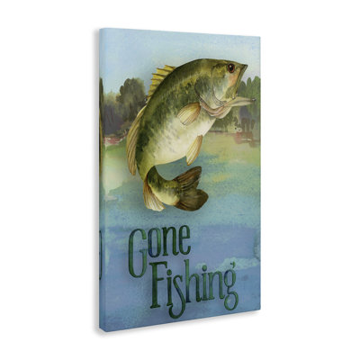 Gone Fishing Motif Canvas Wall Art, design by Holly Thomas Stein