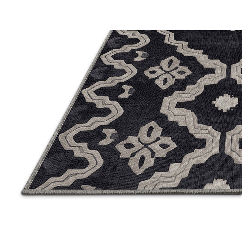 Machine Washable Purple Area Rug, Square 7'