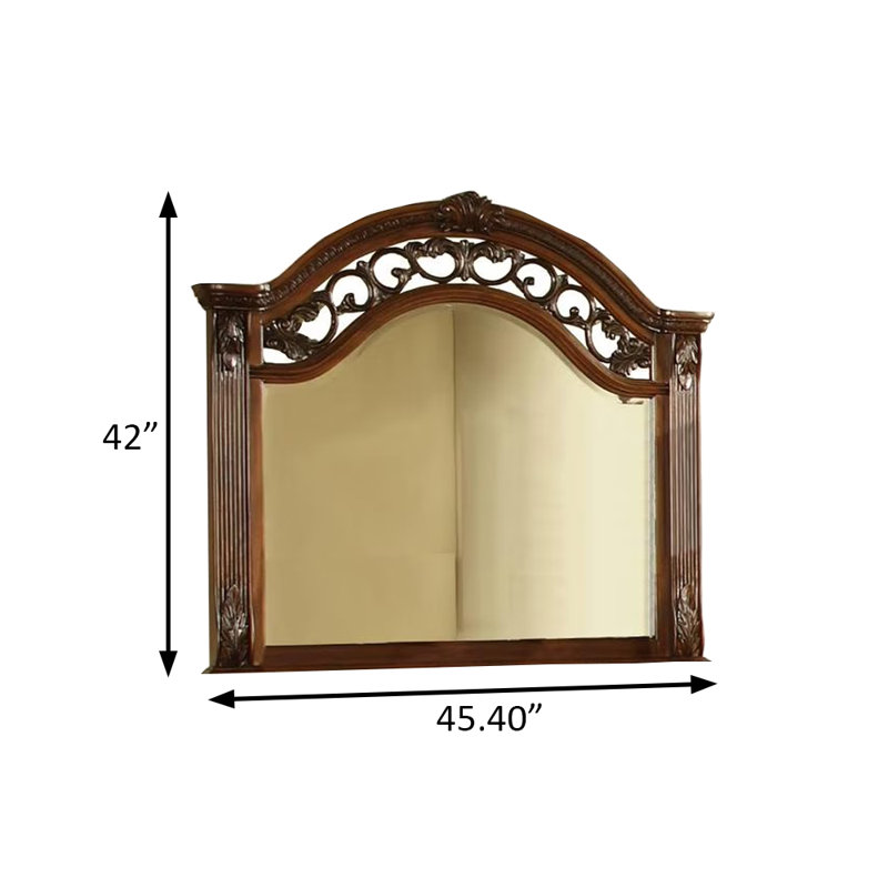 Miroir traditionnel l 45,4 po cerise brune