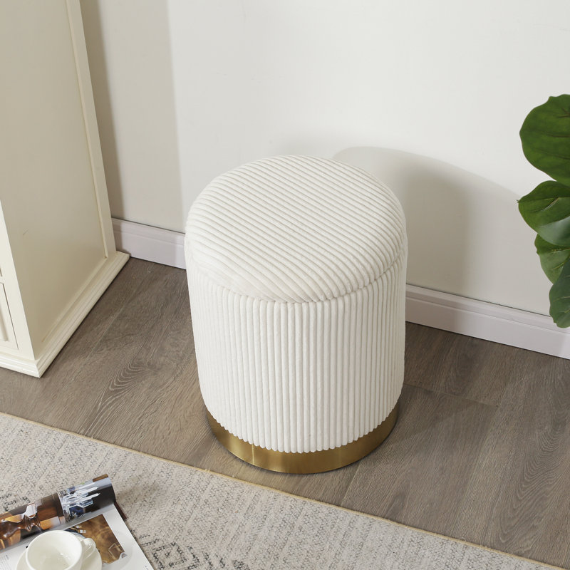 Repose-pieds avec rangement 14 po, Blanc