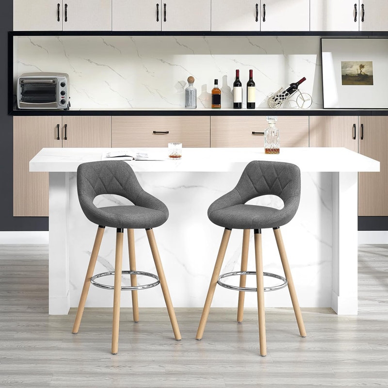 Thierry 68cm Bar Stool, Dark Grey