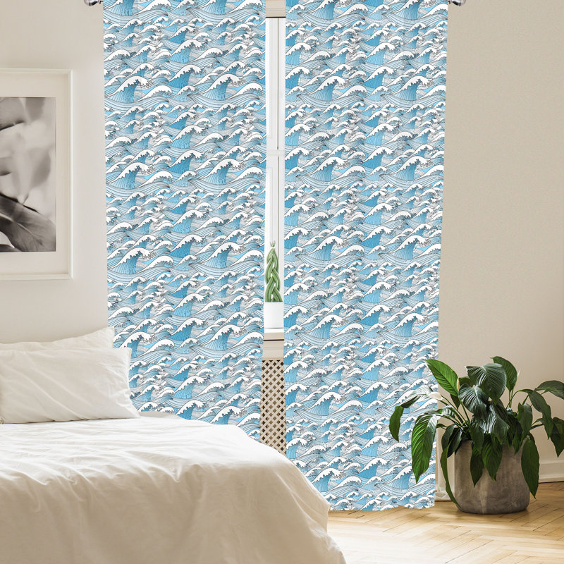 Ocean Semi-Sheer Rod Pocket Sliding Panel, 28" x 63"