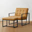 Fauteuil et repose-pieds en cuir Buren-101040977