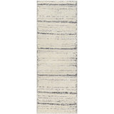 Bacilia Striped Machine Woven Polyester/Polypropylene Area Rug in Ivory/Gray