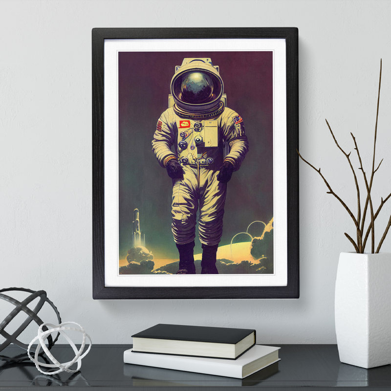 Brilliant Astronaut - Single Picture Frame Print, Black, 34cm H x 25cm W x 2cm D