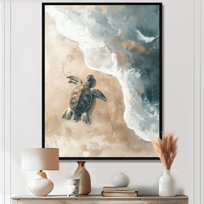 «Cordts Baby Turtle Trails On The Beach II», art mural tortue
