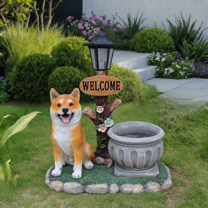 Décoration de jardin pour chien assis Akita