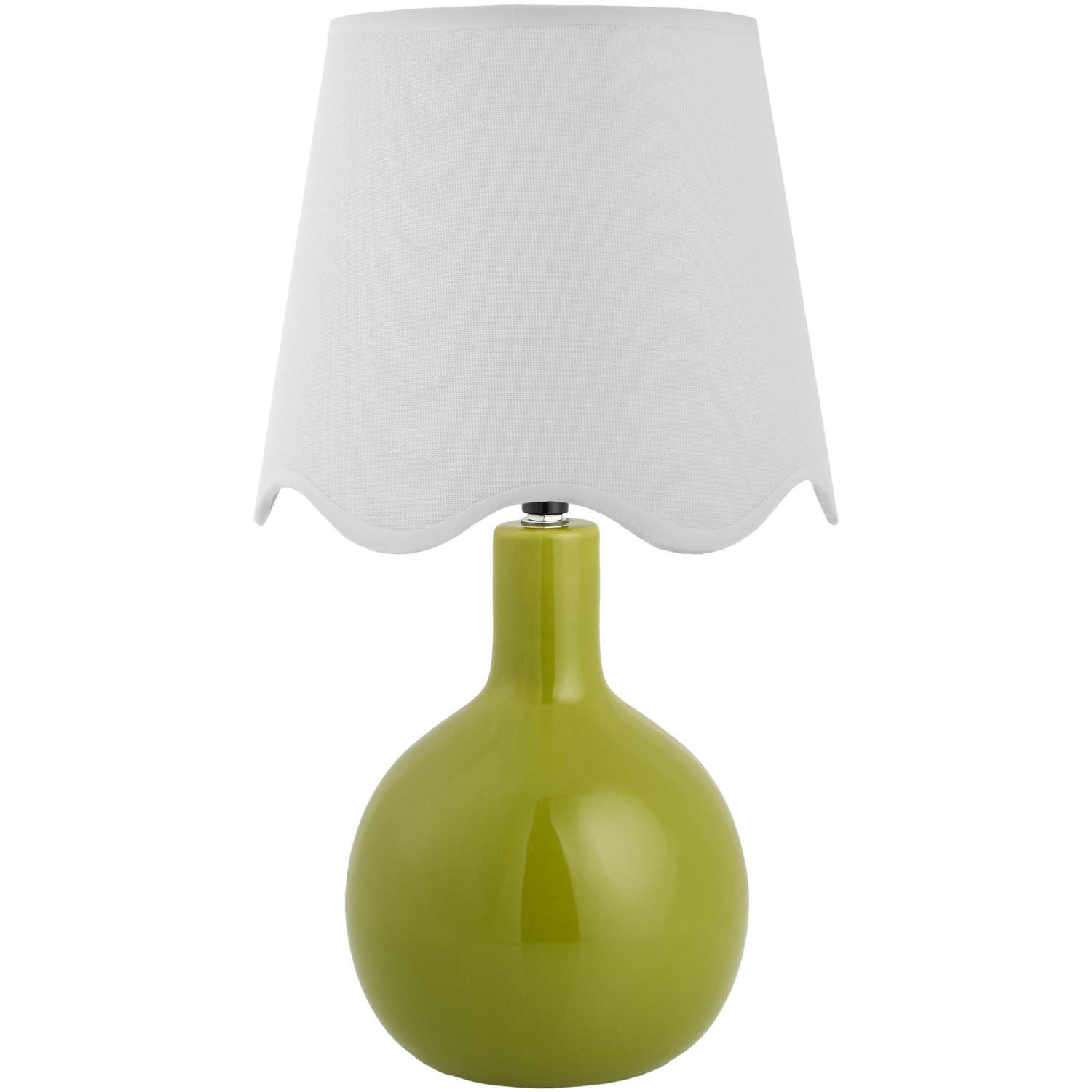 Maura Accent Table Lamp, Green, White, 15"H x 9"W x 9"D