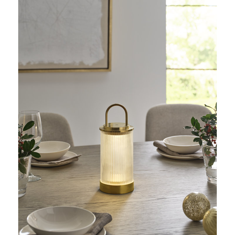 Tawa Accent Rechargeable Table Lamp, Natural Brass