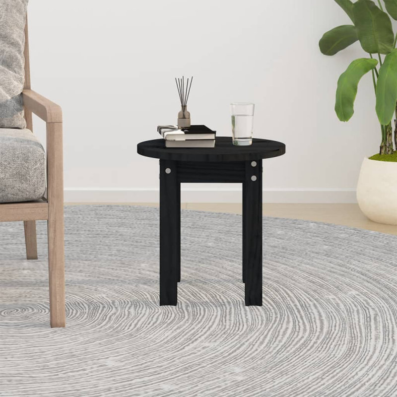 Amylynn Solid Wood Four Leg Coffee Table, Black, 35cm H x 35cm W x 35cm D