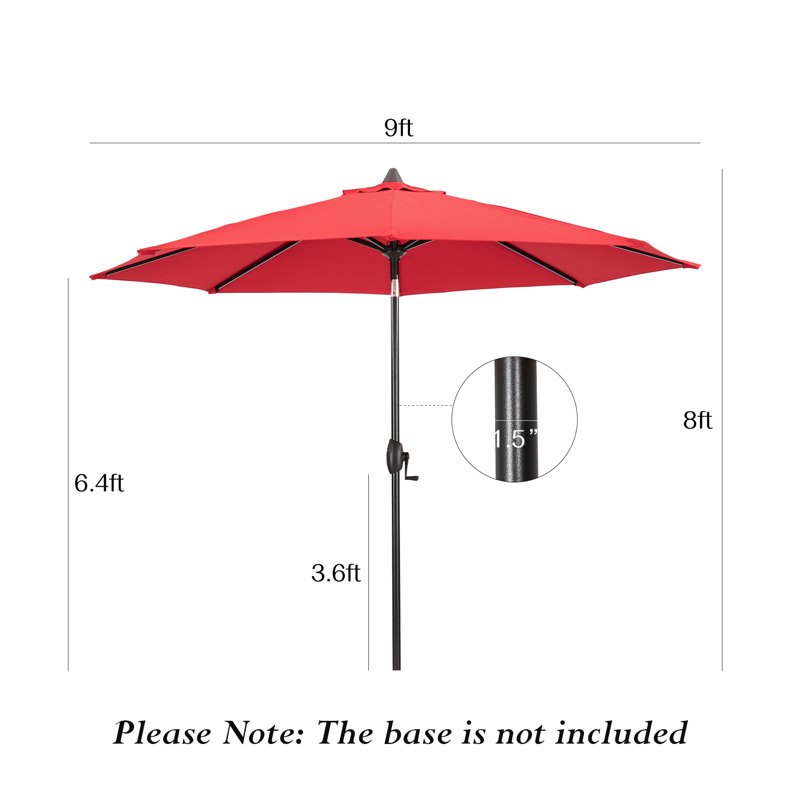  Parasol de marché 9 pi / 11 pi Sunbrella, 9 pi, Rouge jockey