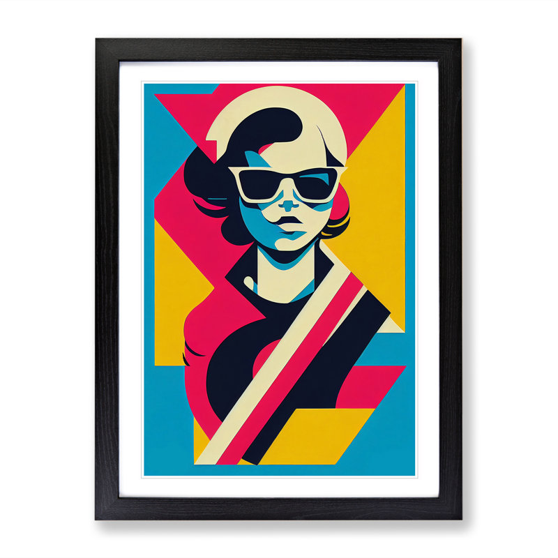 Pop Art Woman - Framed Print, Black Framed, 34cm H x 25cm W x 2cm D