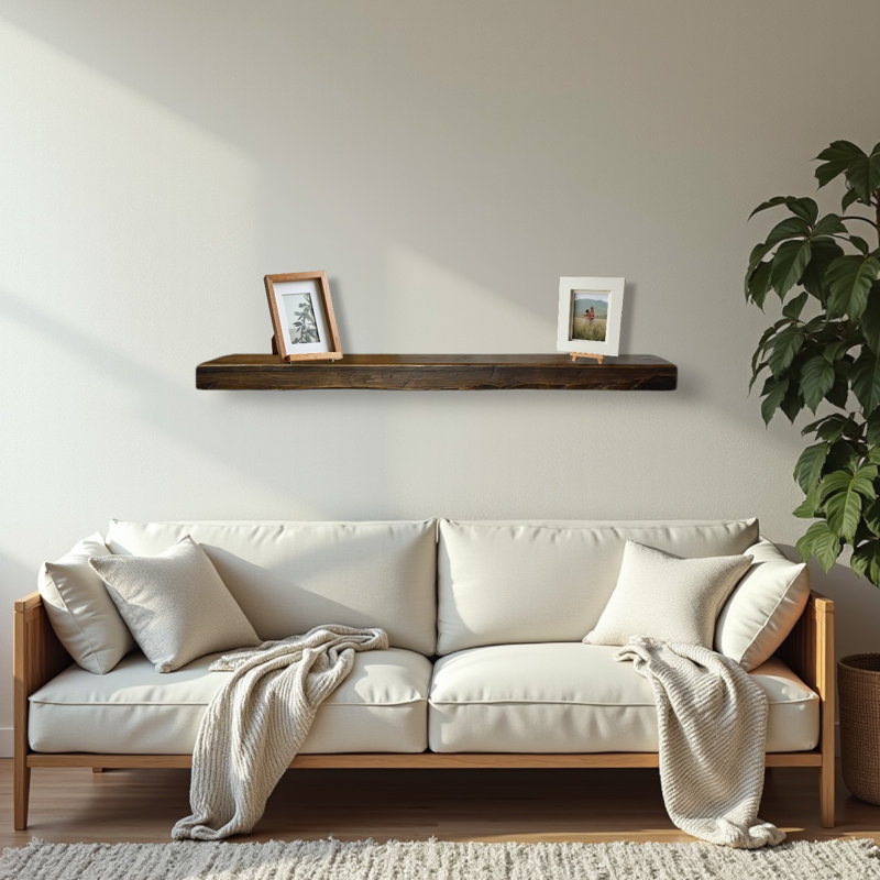 Rustic Countryside Mantel with Brackets, 9" H x 48" W x 9" D