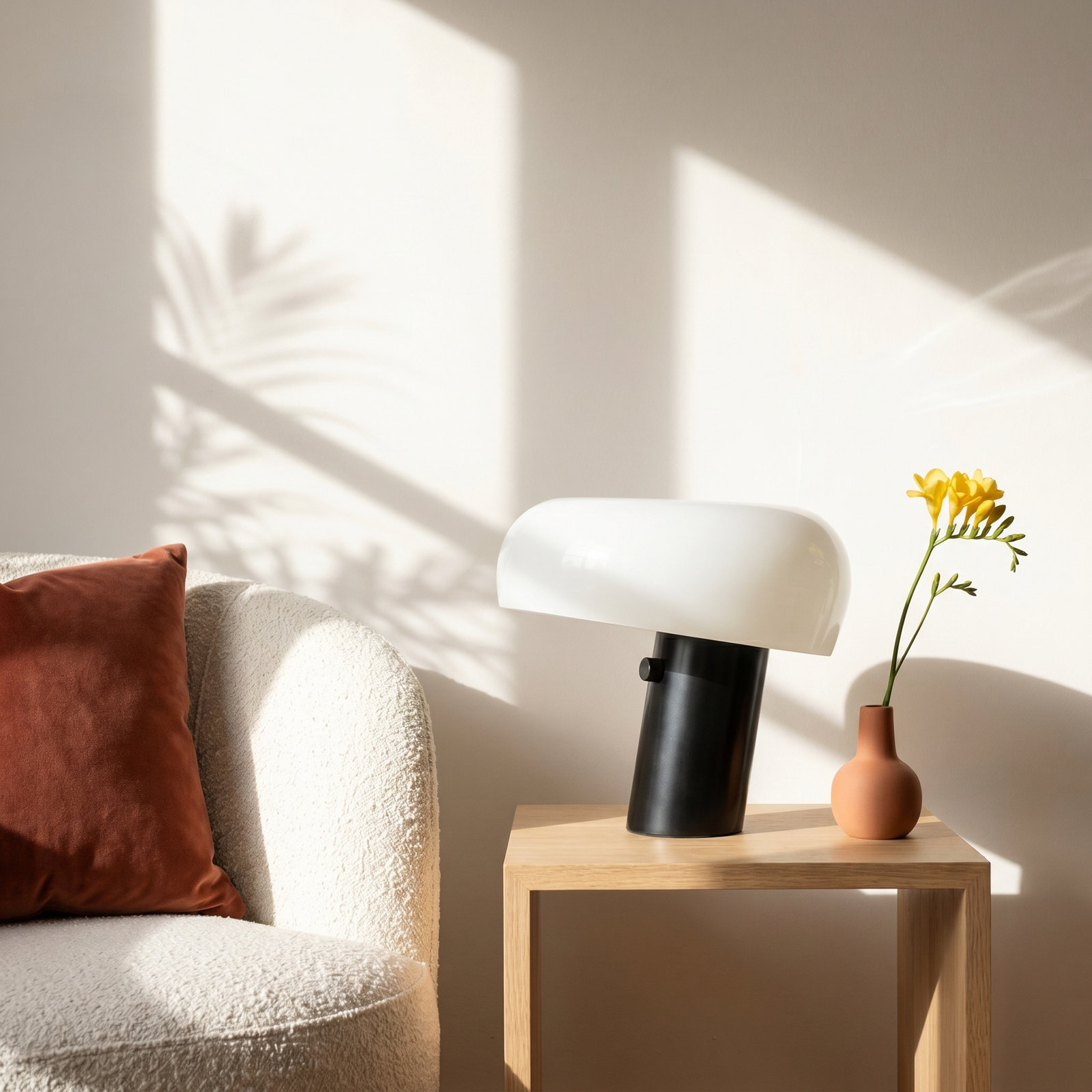Kingpin 10" Modern LED Table Lamp With Marble Base & Dimmer