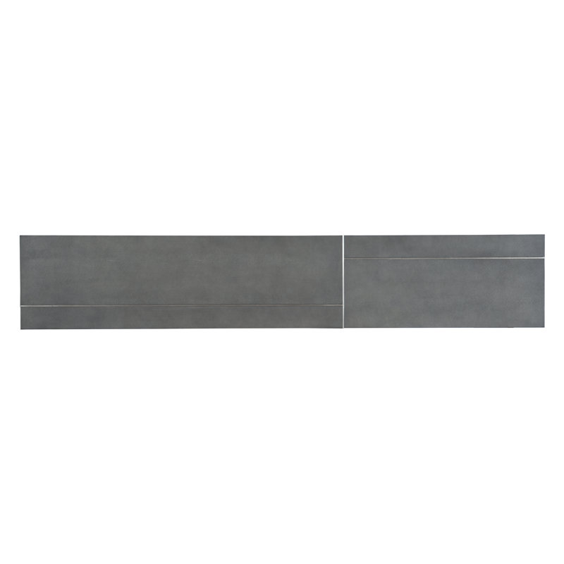 Gray Pewter Metal and Faux Shagreen Console Table