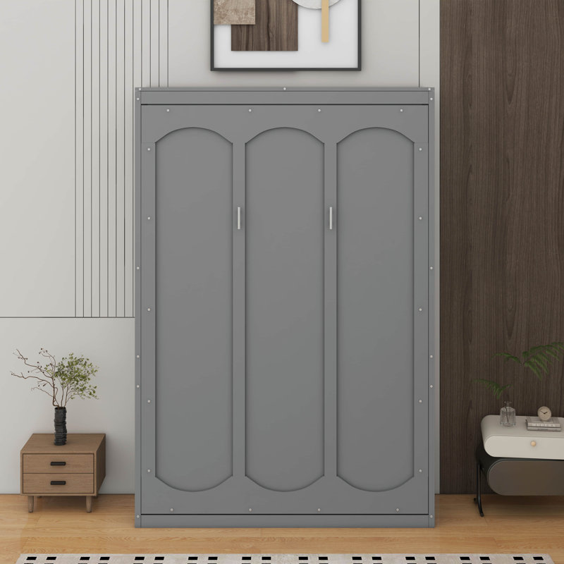 Lit escamotable double avec tablettes