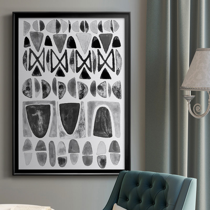«Gray Arches II», reproduction encadrée de qualité supérieure - prête à être accrochée, Toile encadrée noire, Pas de tapis