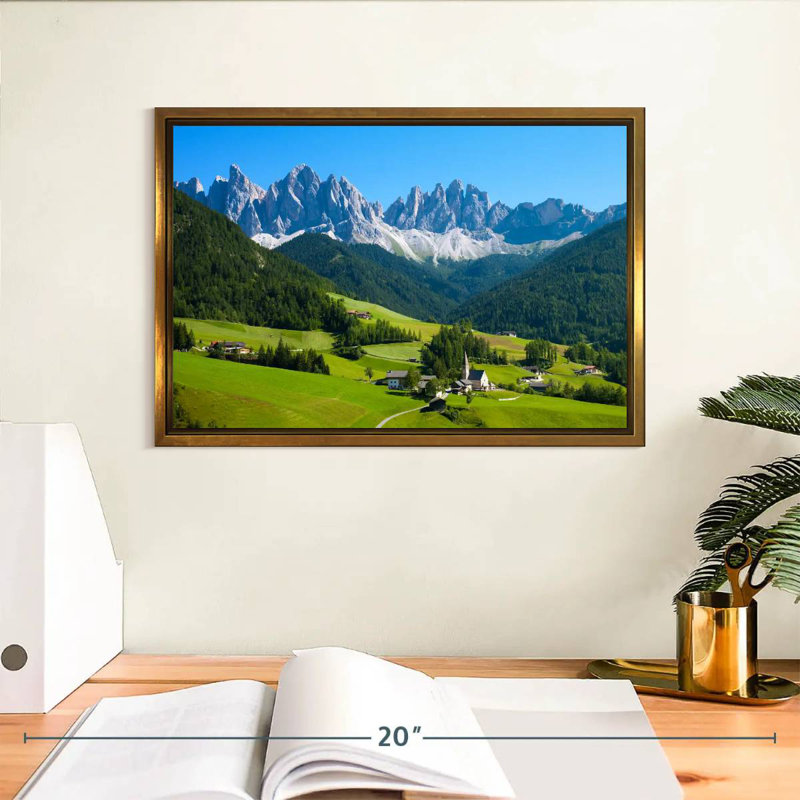 Village à Santa Maddalena, Cadre flottant doré, 13 po x 9 po