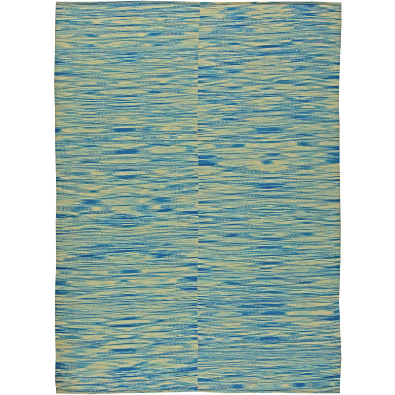 Modern One-of-a-Kind Rectangle 9'10" x 13' Flatweave Area Rug