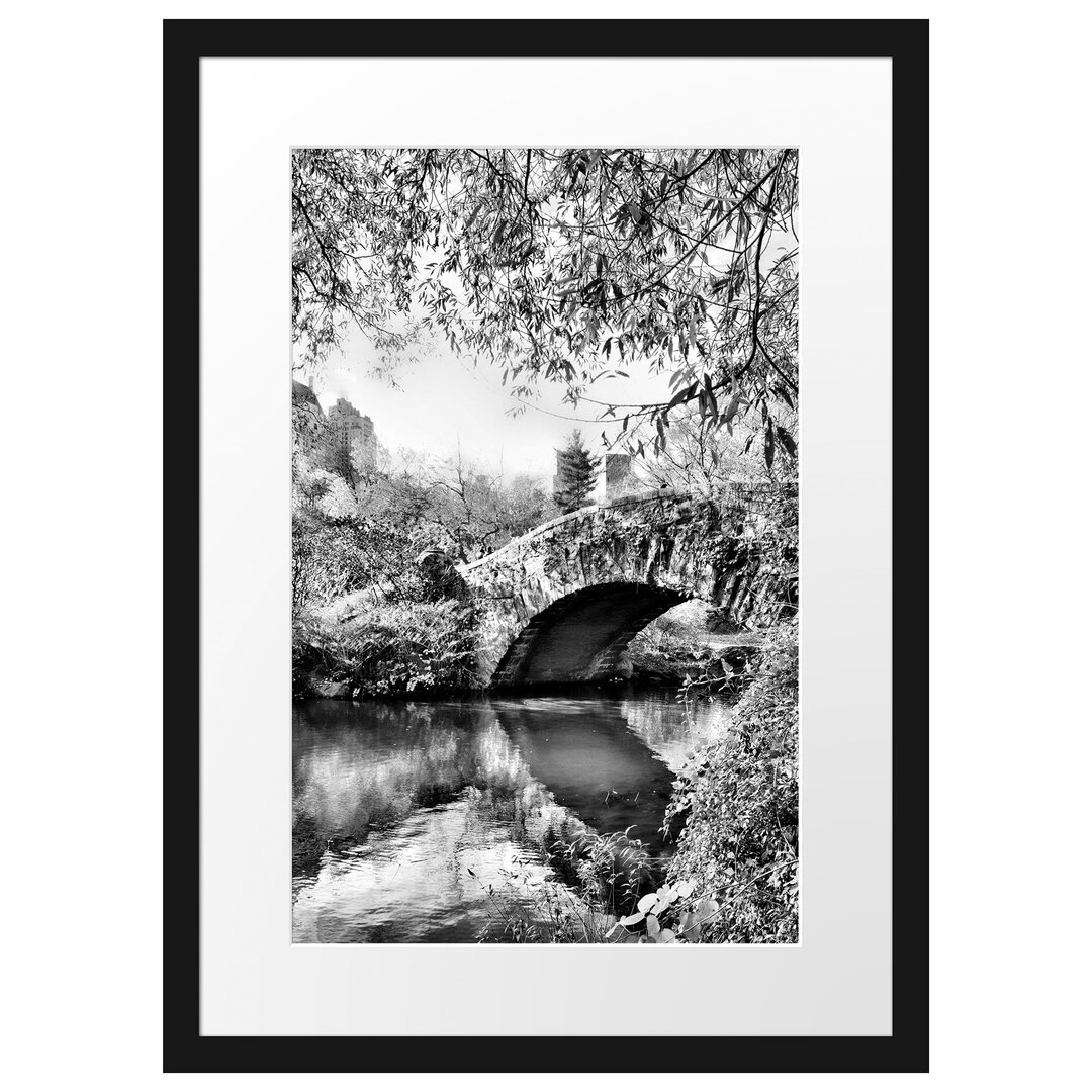 Gerahmtes Poster Bridge in Central Park in Autumn