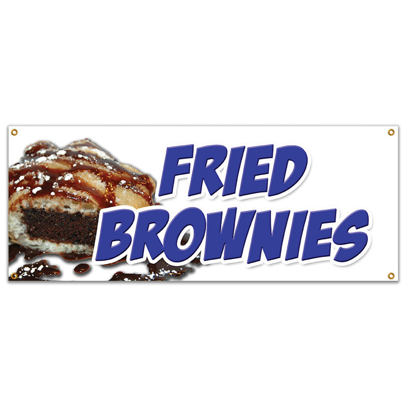Signe de bannière de brownies frits