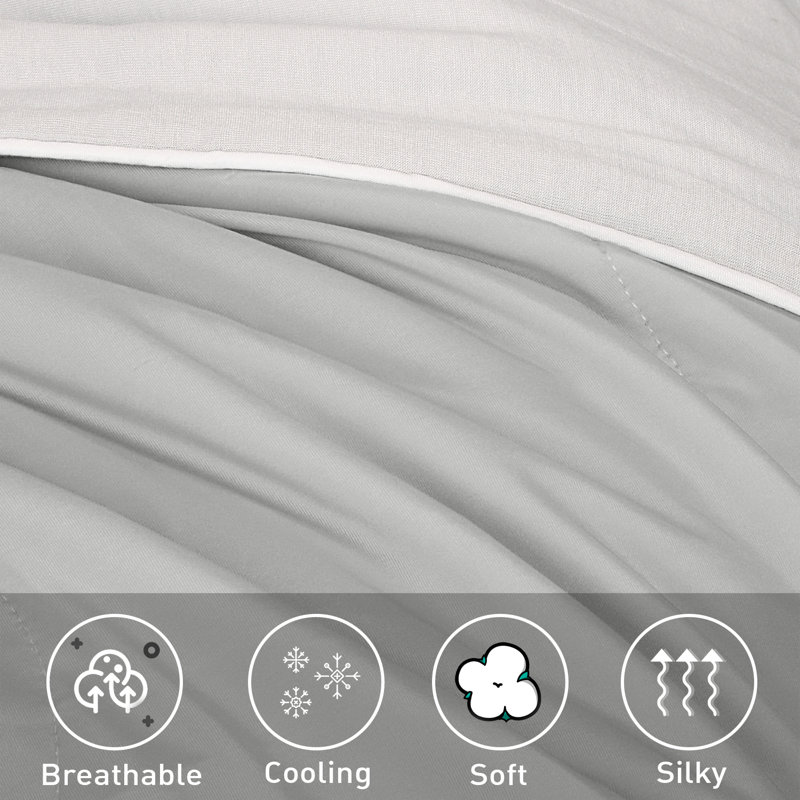 Reversible Lightweight Cooling Wool Comforter, 50x60 Inches