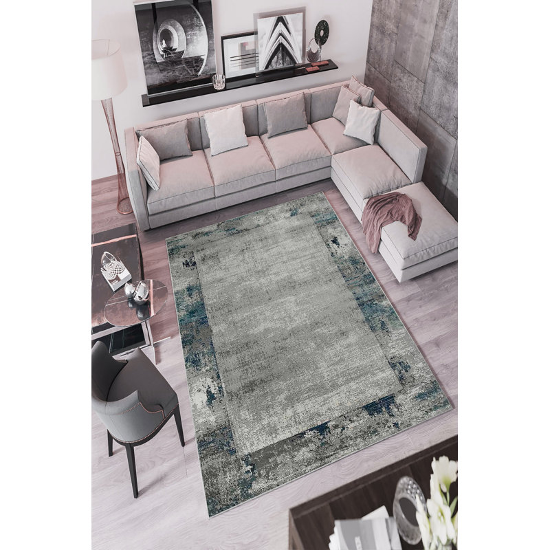 Tapis écologique, 100% polyester, 4,7 x 5,9 pi | 650 g / m², antibactérien, points antidérapants en PVC dessous | Lavable à la machine, impression numérique | Parfait pour le salon, la chambre à coucher et les aires de jeux