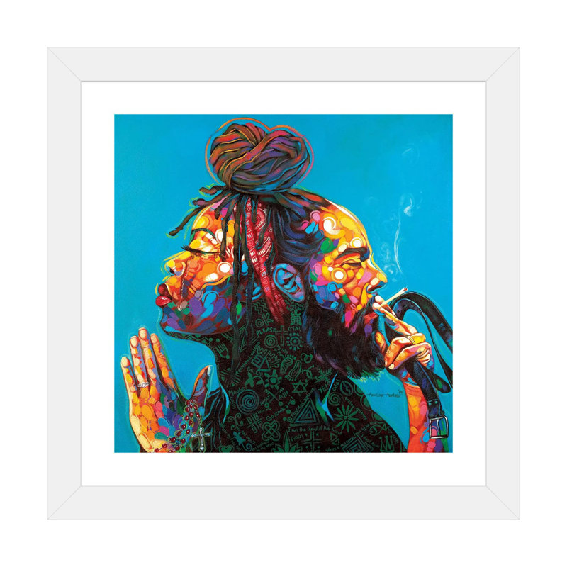 " Unequally Yoked " by Akintayo Akintobi, White Framed Paper, White, 16" H x 16" W x 1" D