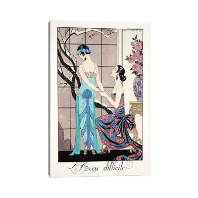 The Difficult Admission, From Falbalas & Fanfreluches, Almanach Des Modes Prsentes, Passes Et Futures, 1924 by George Barbier - Wrapped Canvas Painting